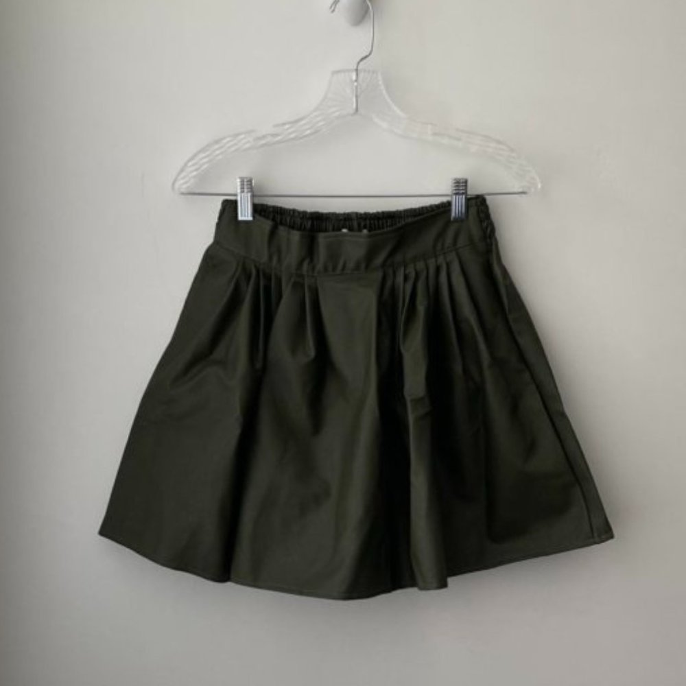 Cherry Koko Pleat Yourself Faux Leather Mini Skirt